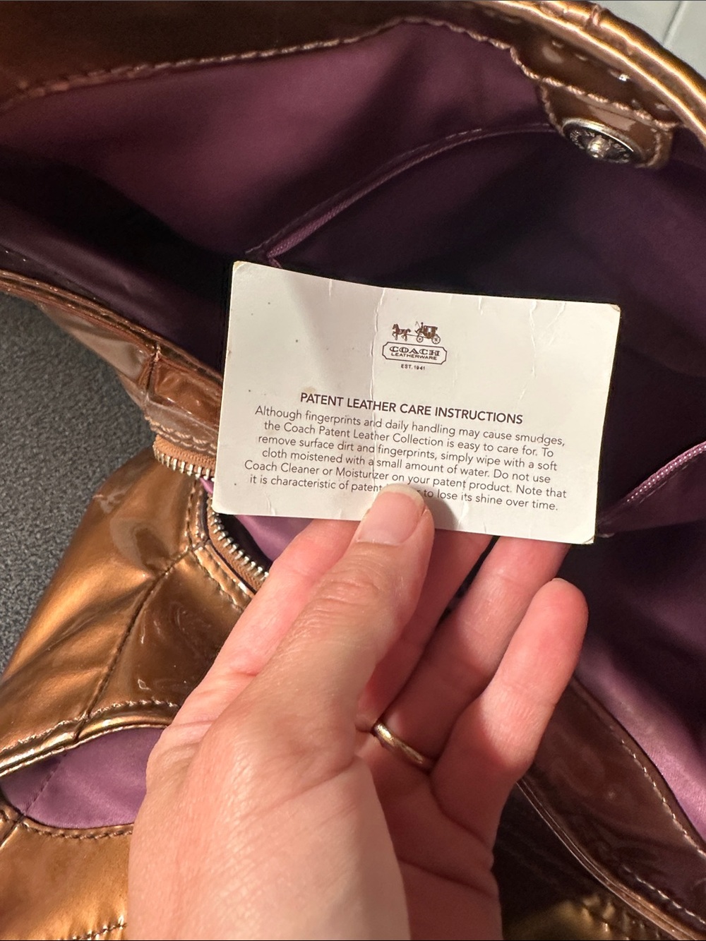 Coach Metallic Copper Hobo Bag - Picture 8 of 10